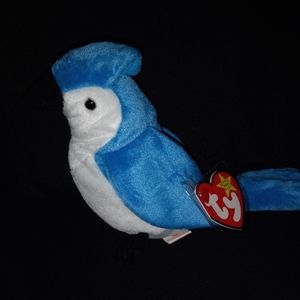 1998 Vintage Ty Rocket The Blue Jay Beanie Baby Plush Toy MINT CONDITION